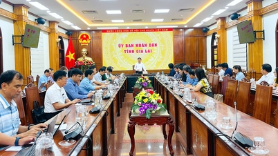O presidente do Comitê Popular Provincial, Pham Anh Tuan, ouve um relatório sobre os preparativos para a semana de abertura do Ano Nacional do Turismo.