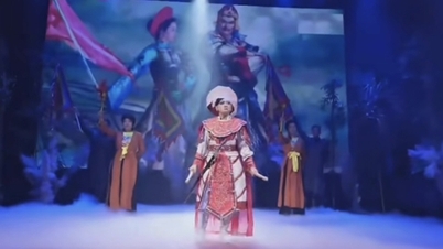 A Cai Luong (vietnami hagyományos opera) "Me Linh búcsúdal" című darabjának részlete előadási engedély nélkül készült.