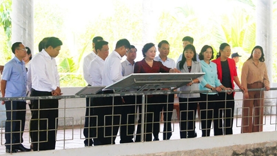 La viceprimera ministra Pham Thi Thanh Tra inspecciona el Monumento Nacional Especial Oc Eo - Ba.