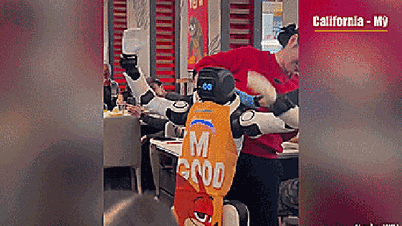 Roboter-"Rebellen" im Hotpot-Restaurant Haidilao – nur drei Mitarbeiter können sie unter Kontrolle bringen.