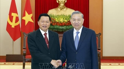 Generalsekretär To Lam empfängt den laotischen Minister für öffentliche Sicherheit.