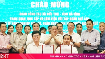 ประธานคณะกรรมการประชาชนจังหวัดฮาติ๋ง เข้าร่วมพิธีลงนามข้อตกลงความร่วมมือระหว่างตำบลดึ๊กโถและบริษัทเกว่หลำ