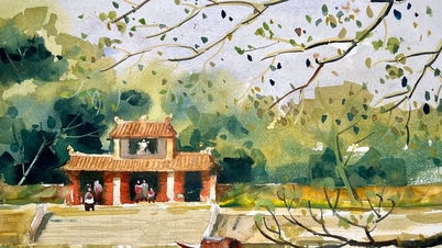 इस मंदिर की छत पर एक विशाल चित्रकारी है।