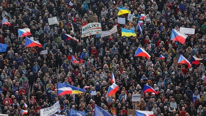 Hundreds of thousands of Czechs took to the streets to protest.
