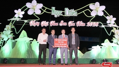 Åpningsseremoni for hagtornblomsterfestivalen 2026 i Ngoc Chien kommune