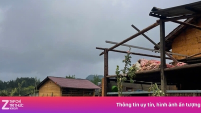 En serie hemvistelser i Ha Giang fick sina tak blåsta av och väggar kollapsade på grund av en sällsynt hagelstorm.