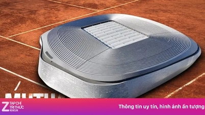 Stadion Bernabeu telah diubah menjadi lapangan tenis.