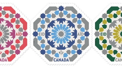 Os Correios do Canadá emitiram selos comemorativos para os festivais de Eid al-Fitr e Eid al-Adha.