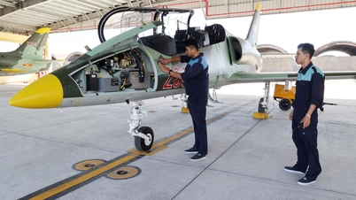 Los técnicos de la Fuerza Aérea se esfuerzan por garantizar la seguridad de las armas y los equipos.