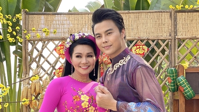 Ngoc Huyen och Vo Minh Lam samarbetar i dramat "To Tham Tay Son" (Tay Sons sidentrådar).