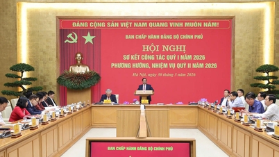 El primer ministro Pham Minh Chinh preside la reunión del Comité del Partido del Gobierno.