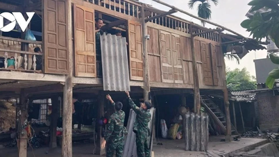 De provincies Phu Tho, Lao Cai en Thai Nguyen hebben zich ingezet om de huizen van de bewoners te repareren na de stormen en harde wind.