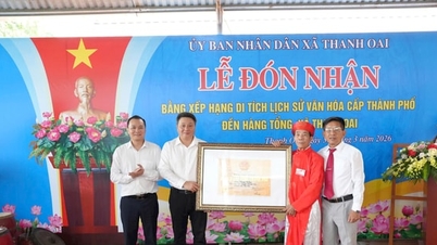 Thanh Oai kommun får certifikatet för rankning som en historisk och kulturell relik på stadsnivå.