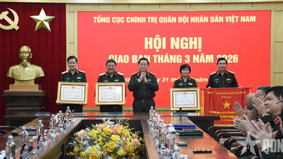 General Nguyen Trong Nghia presided over the General Political Department's briefing meeting in March 2026.