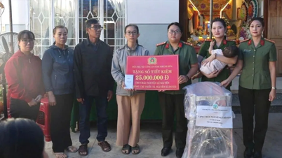 Nhận đỡ đầu con gái của cán bộ công an xã Diên Lâm hy sinh khi làm nhiệm vụ