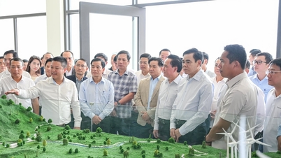 The Chairman of the People's Committee of Nghe An Province visits the Truong Son Wind Power Plant Complex in Laos.