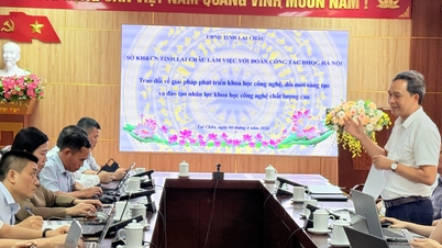 LAI CHAU İLİ BİLİM VE TEKNOLOJİ BAKANLIĞI, HANOİ'DEKİ VİETNAM ULUSAL ÜNİVERSİTESİ'NDEN GELEN BİR DELEGASYONLA ÇALIŞIYOR