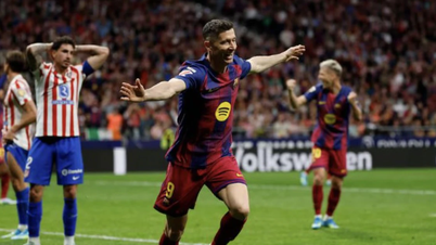 Lewandowski'nin golüyle Barcelona, ​​Atletico Madrid'i geriden gelerek mağlup etti.