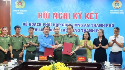 Der Gewerkschaftsverband von Hai Phong unterzeichnet ein Kooperationsabkommen mit der Polizei der Stadt.