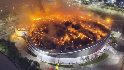 A velodrome in Brazil catches fire.