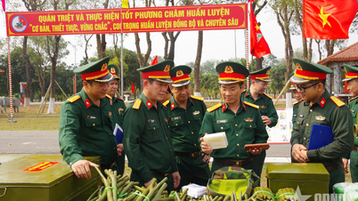 Inspecting the construction unit's performance in logistics and technical training at Brigade 368 (Corps 12)