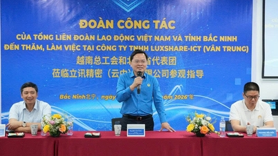 Konfederasi Umum Buruh Vietnam bekerja sama dengan Luxshare - Perusahaan TIK: Bermitra dengan bisnis untuk lebih memperhatikan kehidupan para pekerja.