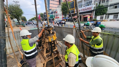 ນະຄອນໂຮ່ຈິມິນເລັ່ງການເຈາະສຳຫຼວດທໍລະນີວິທະຍາສຳລັບລົດໄຟໃຕ້ດິນສາຍທີ 2.
