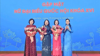 Meeting with female delegates of the 16th National Assembly