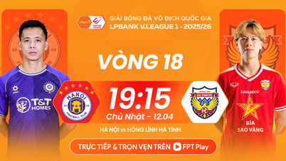 Live stream link for Hanoi FC vs Ha Tinh, 7:15 PM on April 12th, Round 18 of the V.League.