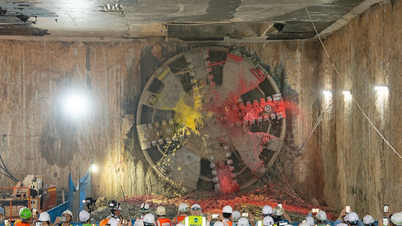 Elkészült a 4 km-es Nhon - Hanoi állomás metróalagút: a 2. számú TBM hivatalosan is célba ért.
