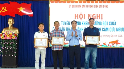 Dien Ban Dong district commends individuals for bravely rescuing people from drowning.