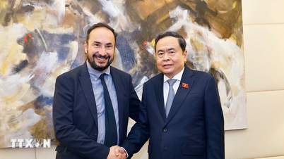 O presidente da Assembleia Nacional, Tran Thanh Man, reúne-se com o secretário-geral do Partido Comunista Italiano da Reconstrução.