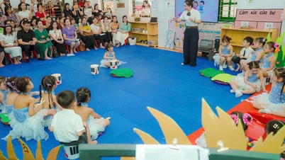 Music – the "language" that connects the hearts of young children at Tho An Kindergarten.