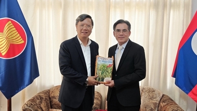 Delegasi dari Kedutaan Besar Vietnam di Kuba menyampaikan ucapan selamat atas perayaan Tahun Baru Bunpimay tradisional Laos.