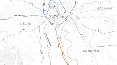 Plan rozbudowy drogi krajowej nr 1 przez Hanoi do 10 pasów: odcinek o szerokości 90 m łączący się z południem.
