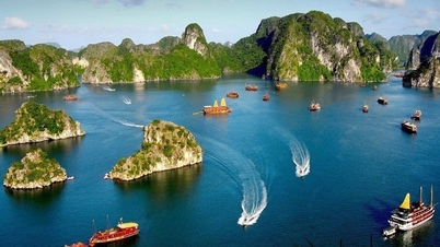 Ha Long Bucht: der „Landeplatz“ – Felseninseln, die vor 500 Millionen Jahren aus Urmeeren entstanden sind.