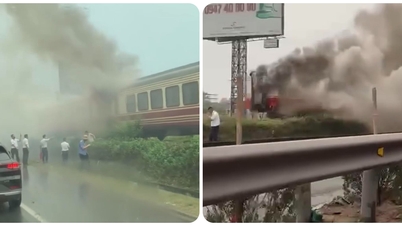 Train from Hai Phong to Hanoi unexpectedly catches fire.