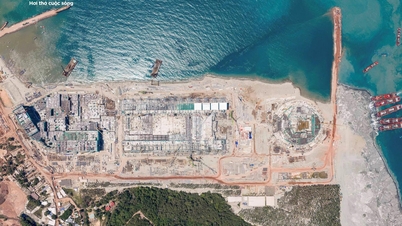 A close-up view of the construction site of the Phu Quoc airport expansion project to serve APEC 2027.