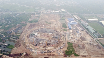 フンイエン省に建設中の6万席規模のPVFスタジアムの建設状況。