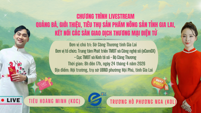 ការផ្សាយផ្ទាល់ផ្សព្វផ្សាយផលិតផលកសិកម្មនៅខេត្ត Gia Lai នឹងប្រព្រឹត្តទៅនៅថ្ងៃទី ២៤ ខែមេសា។