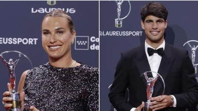 Tennissers Sabalenka en Alcaraz winnen de 'Oscar van de sport'.