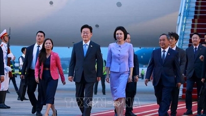 Tổng thống Hàn Quốc Lee Jae Myung và Phu nhân đến Hà Nội, bắt đầu chuyến thăm cấp Nhà nước tới Việt Nam