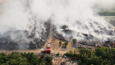 A massive landfill has been burning for 10 days without the fire going out, causing sleepless nights and loss of appetite for residents due to the acrid smell.