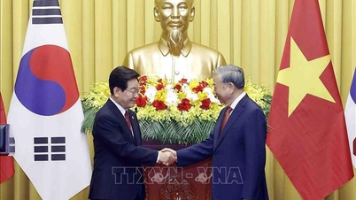 Il Segretario Generale e Presidente To Lam e il Presidente sudcoreano Lee Jae Myung incontrano la stampa.