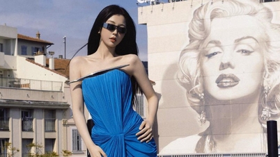 Yu Shuxin hadde på seg en kjole fra Qiang Tan i Cannes.