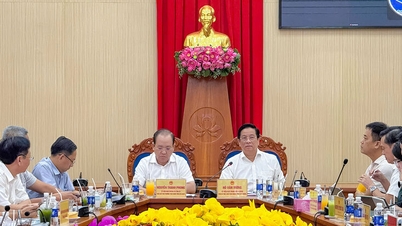 Ho Van Mung, An Giang tartomány Népi Bizottságának elnöke meghallgatja az APEC 2027 konferenciát szolgáló projektekről szóló haladásjelentést.