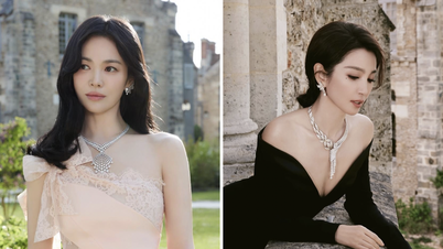 배우 송혜교는 이빙빙에 버금가는 미모와 우아함을 뽐내며 눈부신 자태를 자랑했다.