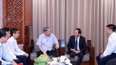 Merkez Propaganda ve Kitle Seferberliği Dairesi Başkanı Trinh Van Quyet, eski Parti Merkez Komitesi Daimi Üyesi Dinh The Huynh'ı ziyaret ederek tebrik etti.