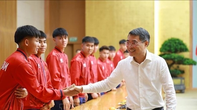 Thủ tướng Lê Minh Hưng gặp mặt đội tuyển bóng đá nam U17 Việt Nam vừa vô địch Đông Nam Á