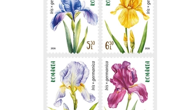 Perkhidmatan pos Romania mengeluarkan satu set setem yang memaparkan iris.